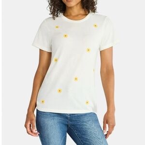Positive Tees. Cream Tee with Sunflowers. Size XXXL. NWT.